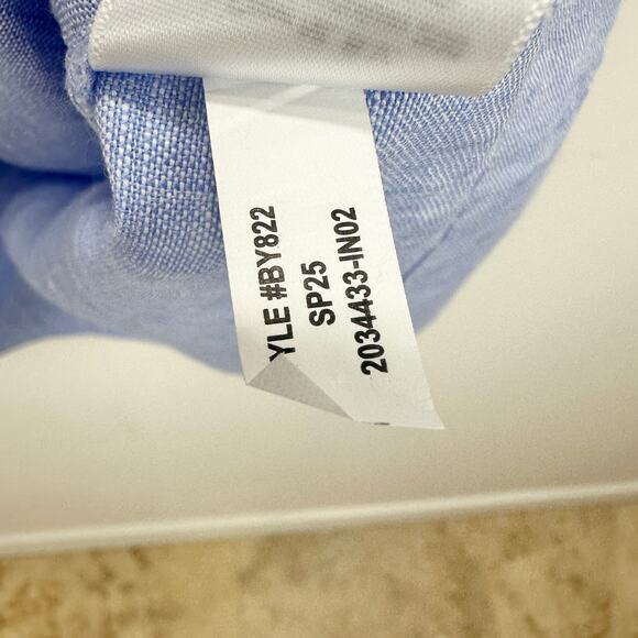 J.Crew Petite Maxine Button Back Dress Linen Shift Mini French Blue Large - Picture 9 of 12